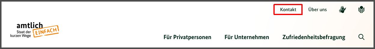 Das Bild zeigt die Stelle zum Kontaktformular auf der Internet-Seite