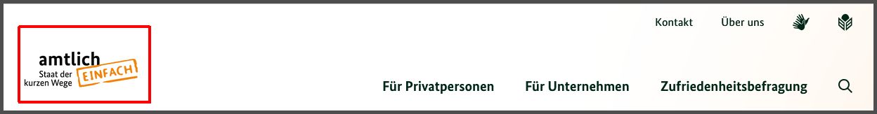 Das Bild zeigt die Stelle des Logos auf der Internet-Seite