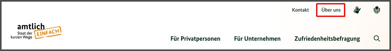 Das Bild zeigt die Stelle des Bereichs &Uuml;ber uns auf der Internet-Seite