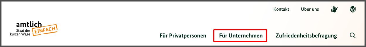 Das Bild zeigt die Stelle f&uuml;r Unternehmen auf der Internet-Seite
